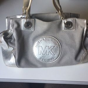 Gold and Canvas Michael Kors Purse